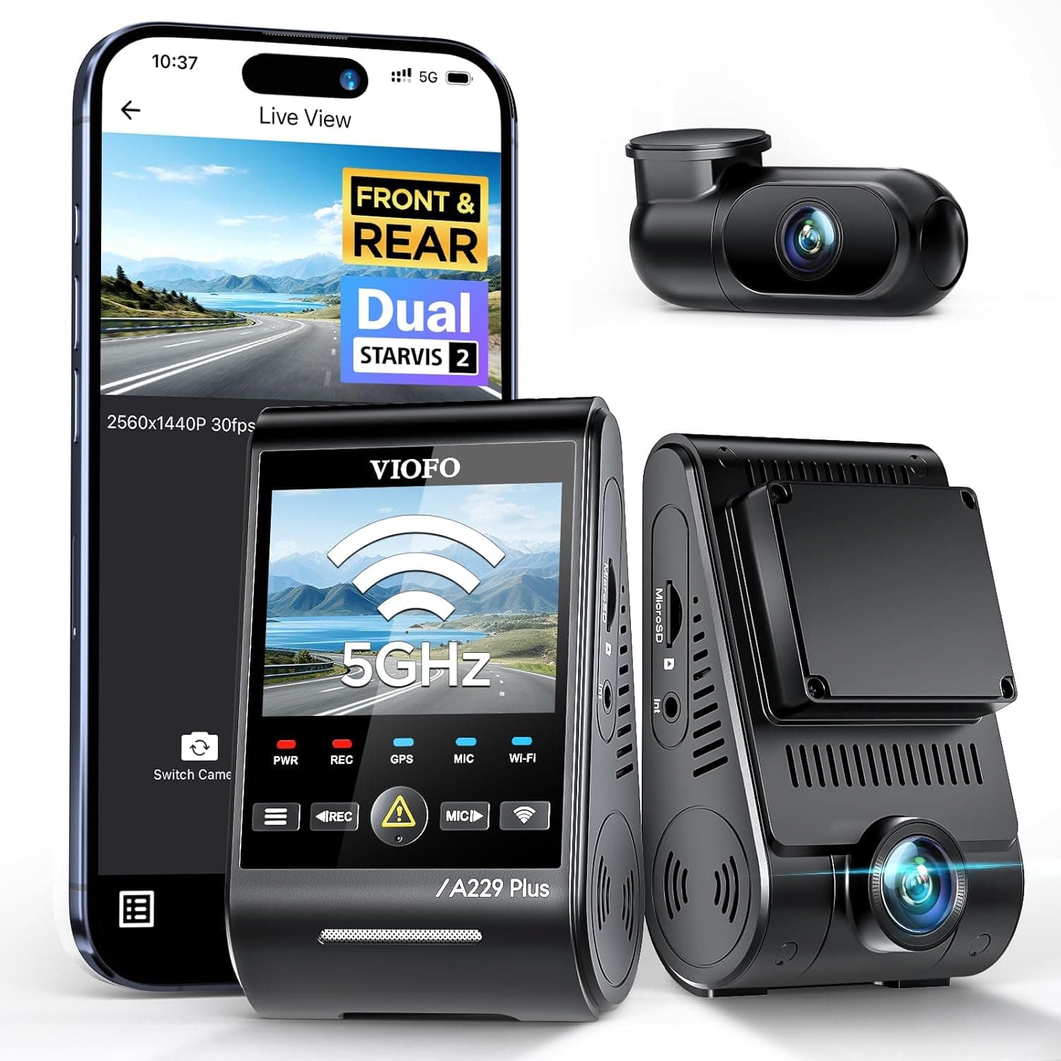 Dashcam VIOFO A229 Plus avant et arrière 2K